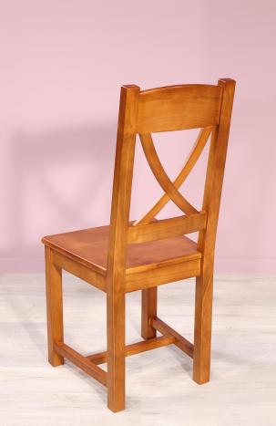 Silla Cecilia fabricada en madera de Cerezo macizo estilo rústico 