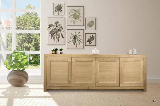Aparador de 4 puertas Nuno línea contemporánea fabricado en Roble macizo 