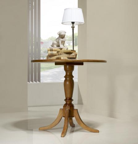 Pedestal fabricado en madera de cerezo macizo al estilo Louis XV  Diámetro 80cm