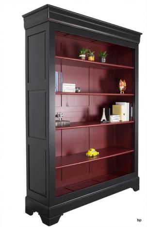 Estantería librería Emma fabricada en madera de cerezo macizo al estilo Louis Philippe
