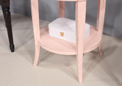 Mesa auxiliar redonda Pierre-Louis fabricada en madera de roble macizo en estilo Directoire  