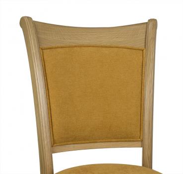 Silla Benjamin fabricada en madera de Roble macizo estilo Louis Philippe tejido mostaza