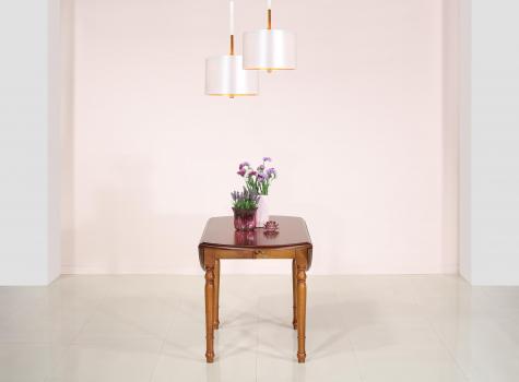 Mesa redonda Florencia de madera maciza de cerezo de estilo Louis Philippe diámetro 110 cm SOLO 1 DISPONIBLE