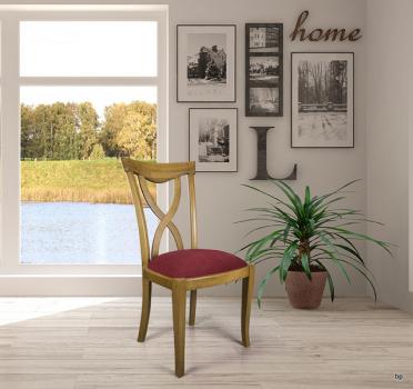 Silla Sebastián fabricada en madera de roble macizo estilo Louis Philippe
