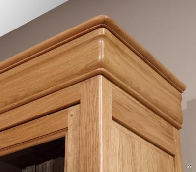 Armario vitrina André de 2 puertas fabricado en madera de roble macizo al estilo Louis Philippe