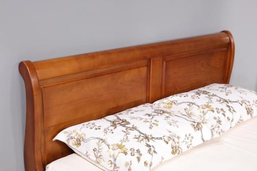 Cama Bateau Nicolas 180X200 fabricada en madera maciza de cerezo estilo Louis Philippe 