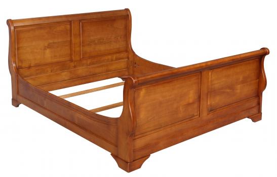 Cama Bateau Nicolas 180X200 fabricada en madera maciza de cerezo estilo Louis Philippe 