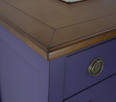Cómoda Anne con 5 cajones fabricada en madera de cerezo macizo estilo Directoire