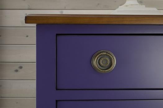 Cómoda Anne con 5 cajones fabricada en madera de cerezo macizo estilo Directoire