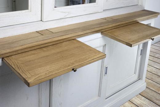 Armario vitrina Herminio con 3 puertas fabricado en madera de Roble macizo estilo Directorio puertas correderas