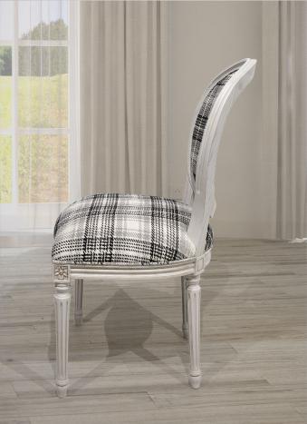 Silla Simón fabricada en madera de roble macizo de estilo Luis XVI 