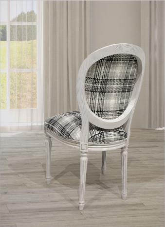 Silla Simón fabricada en madera de roble macizo de estilo Luis XVI 