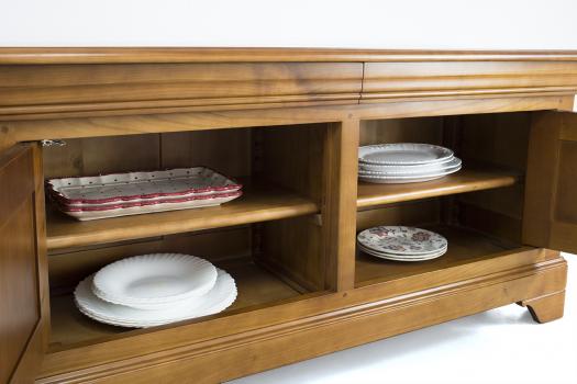 Mueble de TV 16/9 Aline fabricado en madera de Cerezo macizo al estilo Louis Philippe