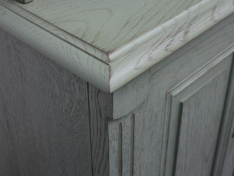 Biblioteca Miguel 2 cuerpos fabricada en madera roble macizo estilo Directoire Acabado Verde Rodal