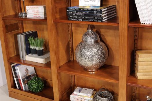 Estante Librería Sylvia de 3 módulos fabricada en madera de cerezo macizo en estilo contemporáneo ÚNICO