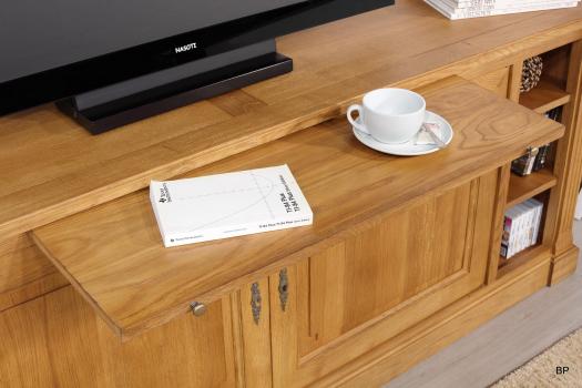 Mueble de TV Bastien fabricado en madera de Roble macizo de estilo Directoire 