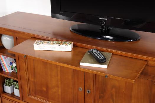 Mueble de TV Lucie en madera de cerezo estilo Directoire 