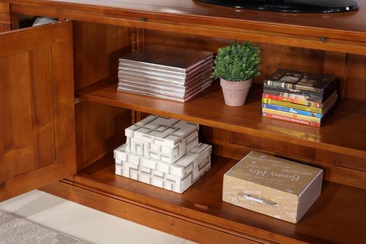 Mueble de TV Lucie en madera de cerezo estilo Directoire 