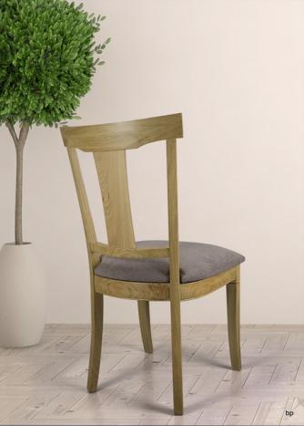 Silla Arthur fabricada en madera de  Roble macizo estilo Louis Philippe Asiento tela aldecco