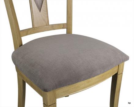 Silla Arthur fabricada en madera de  Roble macizo estilo Louis Philippe Asiento tela aldecco