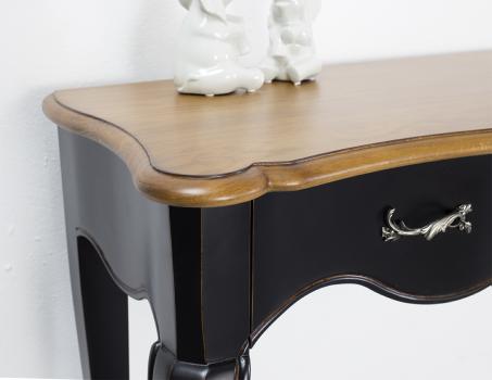 Consola Cristiano fabricada en madera de roble y cerezo macizo al estilo Louis XV