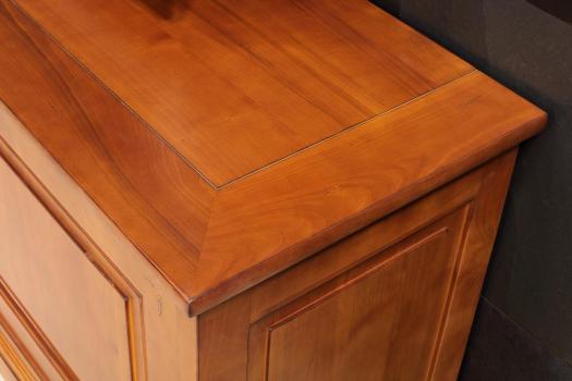 Mueble TV con 2 puertas correderas fabricado en madera de Cerezo macizo estilo Directoire / Provenzal