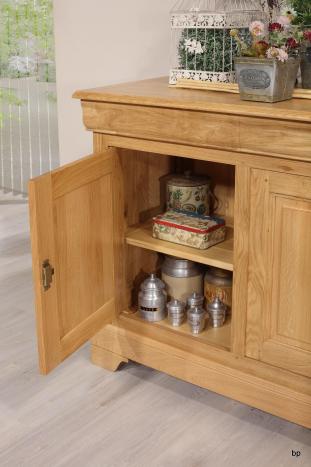  Aparador 4 puertas Jean-Baptiste fabricado en madera de roble macizo al estilo Louis Philippe