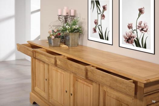  Aparador 4 puertas Jean-Baptiste fabricado en madera de roble macizo al estilo Louis Philippe
