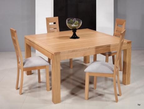 Mesa de comedor cuadrada fabricada en madera de roble macizo 140x140 estilo contemporáneo