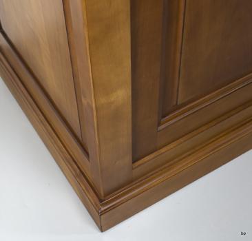 Biblioteca 2 cuerpos Adelina fabricada en madera de cerezo macizo estilo Louis Philippe ancho de 350cm