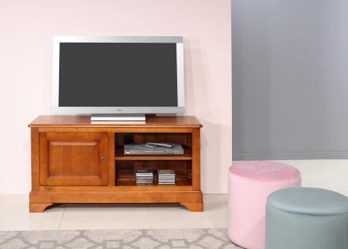 Mueble de TV Laure 16/9 fabricada en madera de cerezo macizo  en estilo Louis Philippe