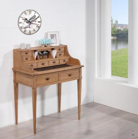 Secretaria estilo francés Juan Luis fabricada en madera de roble macizo estilo Directoire acabado cepillado natural antik
