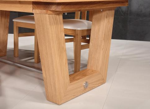 Mesa de comedor rectangular  220x110 fabricada en madera de roble maciza estilo contemporáneo, pieza única 