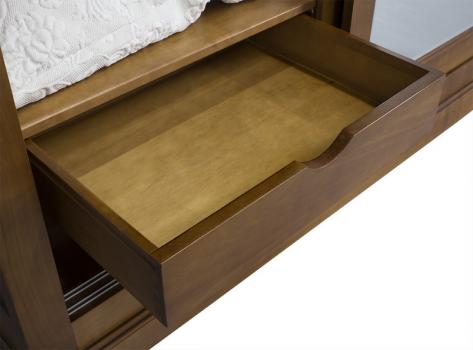Armario Cristina de 3 puertas fabricado en madera de cerezo macizo al estilo Louis Philippe Puertas correderas con espejo