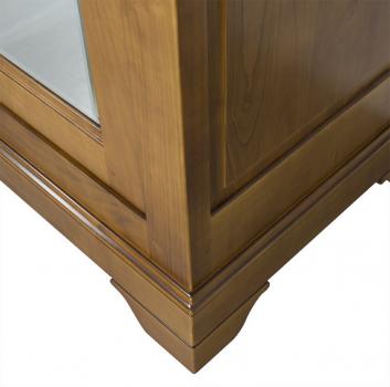 Armario Cristina de 3 puertas fabricado en madera de cerezo macizo al estilo Louis Philippe Puertas correderas con espejo