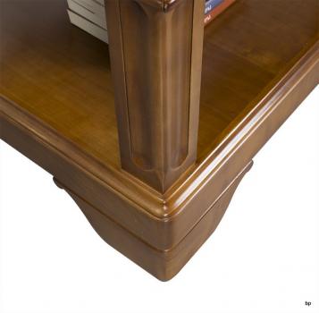 Mesa de centro Leila fabricada en madera de cerezo macizo al estilo Louis Philippe con 1 cajón