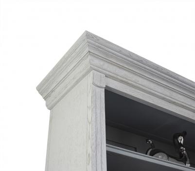Biblioteca Pedro de 2 cuerpos fabricada en madera de roble macizo al estilo Louis Philippe lacado blanco