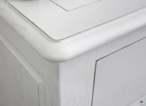 Biblioteca Pedro de 2 cuerpos fabricada en madera de roble macizo al estilo Louis Philippe lacado blanco
