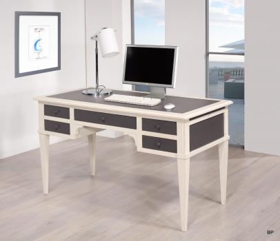 Escritorio con 5 cajones fabricado en madera de Roble macizo al estilo Directorio Bi-color