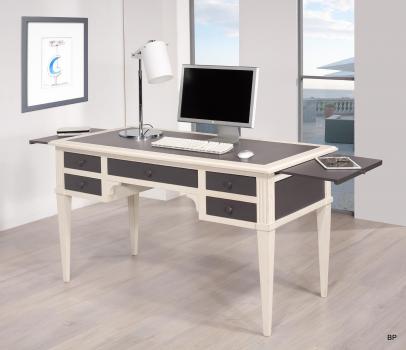 Escritorio con 5 cajones fabricado en madera de Roble macizo al estilo Directorio Bi-color