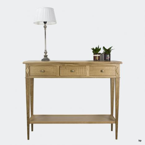 Consola Gastón fabricada en madera de Roble macizo estilo Directorio