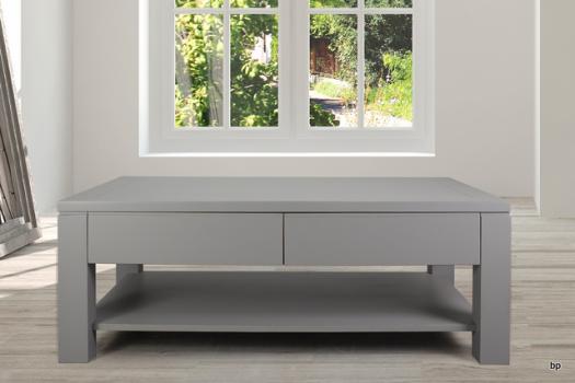 Mesa de centro rectangular Milú fabricada en madera de Cerezo macizo estilo Contemporáneo