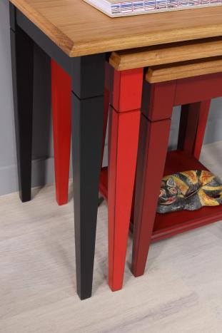 Mesa nido de roble macizo estilo Louis Philippe 
