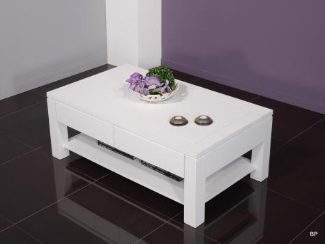 Mesa de centro rectangular Magalí fabricada en madera de Cerezo macizo estilo Contemporáneo