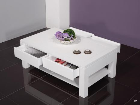 Mesa de centro rectangular Magalí fabricada en madera de Cerezo macizo estilo Contemporáneo