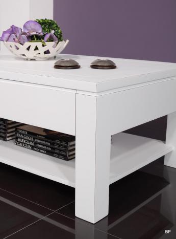Mesa de centro rectangular Magalí fabricada en madera de Cerezo macizo estilo Contemporáneo