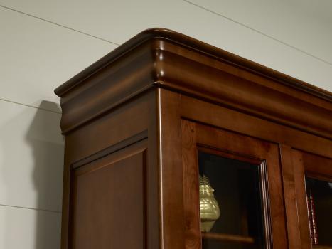 Estantería librería de 5 puertas y 5 cajones fabricada en madera de Cerezo macizo al estilo Louis Philippe
