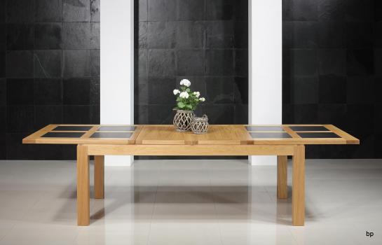 Mathis Solid Oak Contemporary style Rectangular extending Table