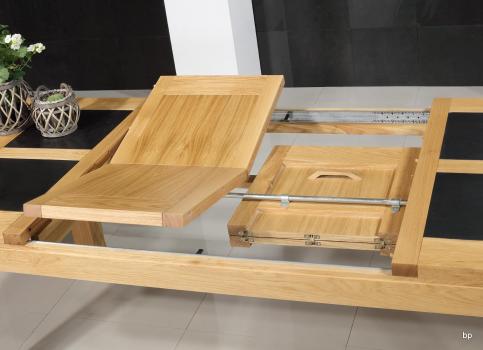 Mathis Solid Oak Contemporary style Rectangular extending Table