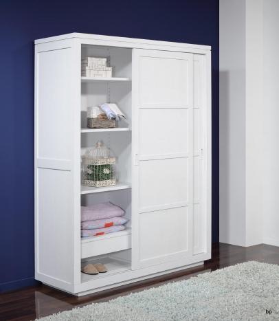 Armario de 2 puertas corredizas Julien fabricado en madera de Roble de estilo Contemporáneo en acabado Roble Marfil Cepillado.